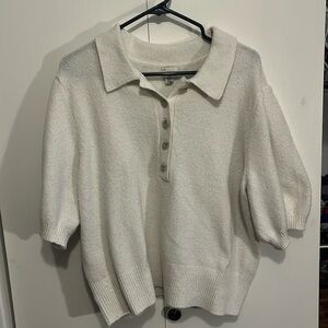 A New Day Women's Cream Polo Sweater